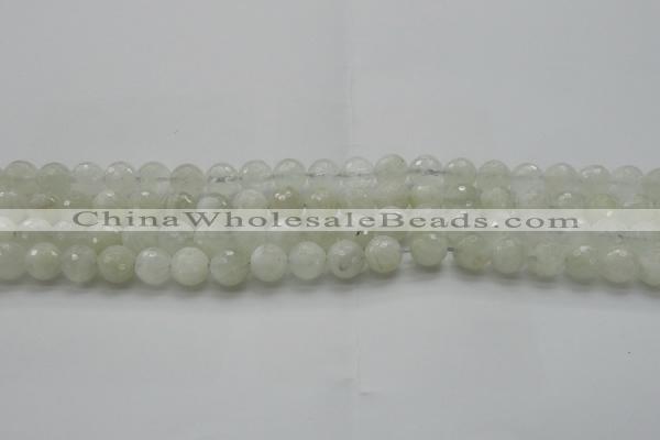 CMS1042 15.5 inches 8mm faceted round A grade white moonstone beads