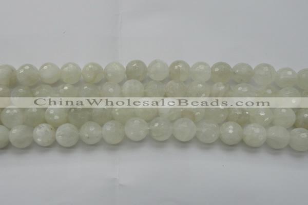 CMS1045 15.5 inches 14mm faceted round A grade white moonstone beads
