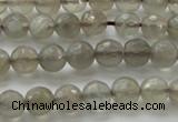 CMS1060 15.5 inches 6mm faceted round grey moonstone beads wholesale