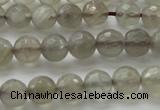 CMS1061 15.5 inches 8mm faceted round grey moonstone beads wholesale