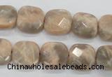 CMS109 15.5 inches 15*15mm faceted square moonstone gemstone beads