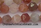 CMS1138 15.5 inches 10mm faceted nuggets rainbow moonstone beads