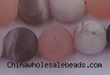 CMS1163 15.5 inches 12mm round matte rainbow moonstone beads