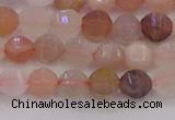 CMS1166 15.5 inches 6mm faceted round rainbow moonstone beads