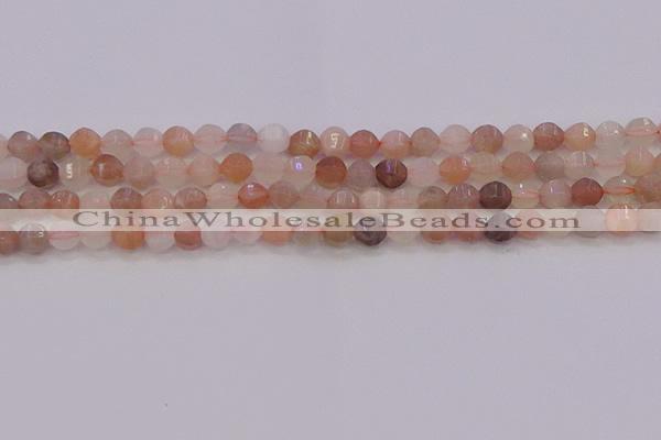 CMS1166 15.5 inches 6mm faceted round rainbow moonstone beads