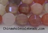 CMS1168 15.5 inches 10mm faceted round rainbow moonstone beads