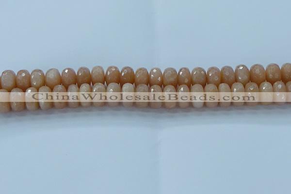 CMS1173 15.5 inches 7*12mm faceted rondelle moonstone beads