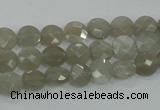 CMS129 15.5 inches 8mm faceted coin moonstone gemstone beads