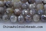 CMS1310 15.5 inches 4mm faceted round AB-color grey moonstone beads