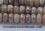 CMS1321 15.5 inches 4*6mm faceted rondelle AB-color moonstone beads