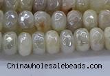 CMS1341 15.5 inches 4*6mm faceted rondelle AB-color white moonstone beads