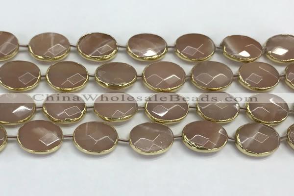 CMS1346 7.5 inches 15*20mm faceted oval moonstone beads