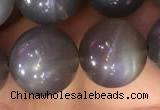 CMS1424 15.5 inches 12mm round black moonstone beads wholesale