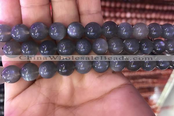 CMS1431 15.5 inches 12mm round black moonstone gemstone beads