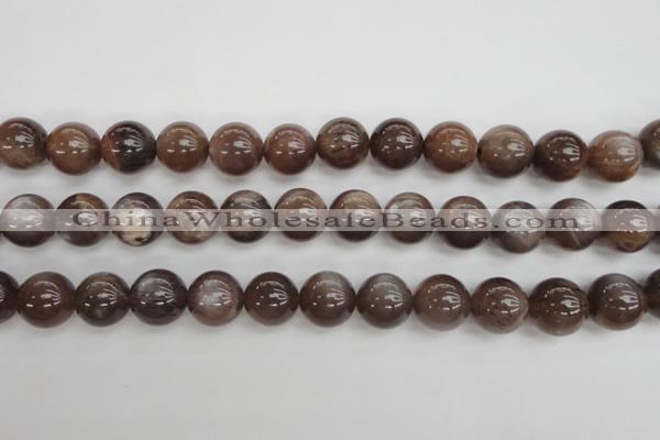 CMS145 15.5 inches 12mm round natural grey moonstone beads