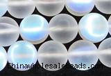 CMS1509 15.5 inches 12mm round matte synthetic moonstone beads