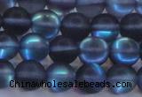 CMS1517 15.5 inches 8mm round matte synthetic moonstone beads