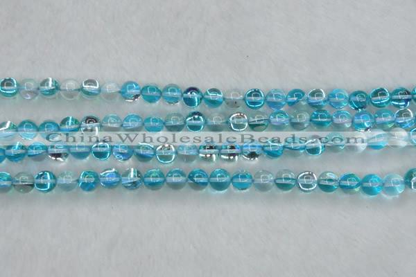 CMS1552 15.5 inches 8mm round synthetic moonstone beads wholesale