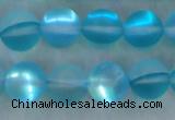 CMS1558 15.5 inches 10mm round matte synthetic moonstone beads