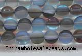 CMS1566 15.5 inches 6mm round matte synthetic moonstone beads