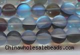 CMS1567 15.5 inches 8mm round matte synthetic moonstone beads