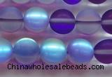 CMS1579 15.5 inches 12mm round matte synthetic moonstone beads