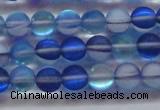 CMS1586 15.5 inches 6mm round matte synthetic moonstone beads