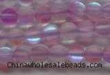 CMS1596 15.5 inches 6mm round matte synthetic moonstone beads