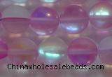 CMS1598 15.5 inches 10mm round matte synthetic moonstone beads