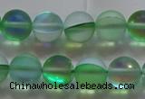 CMS1607 15.5 inches 8mm round matte synthetic moonstone beads