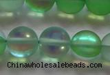 CMS1609 15.5 inches 12mm round matte synthetic moonstone beads
