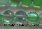 CMS1609 15.5 inches 12mm round matte synthetic moonstone beads