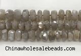 CMS1662 15.5 inches 6*13mm - 8*14mm faceted tyre moonstone beads