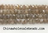 CMS1664 15.5 inches 6*10mm - 8*11mm faceted tyre moonstone beads