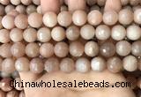 CMS1681 15.5 inches 12mm faceted round moonstone beads wholesale