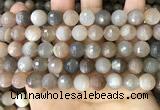 CMS1694 15.5 inches 10mm faceted round rainbow moonstone beads