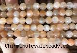 CMS1716 15.5 inches 8mm faceted round rainbow moonstone beads