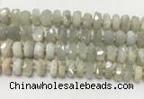 CMS1768 15.5 inches 6*10mm - 8*11mm faceted tyre moonstone beads