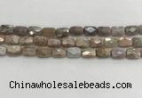 CMS1781 15.5 inches 8*12mm faceted rectangle AB-color moonstone beads