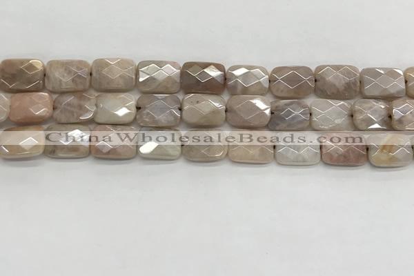 CMS1783 15.5 inches 10*14mm faceted rectangle AB-color moonstone beads