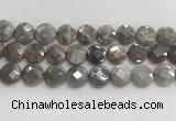 CMS1792 15.5 inches 16mm faceted coin AB-color moonstone beads