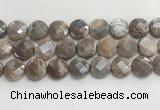 CMS1793 15.5 inches 18mm faceted coin AB-color moonstone beads