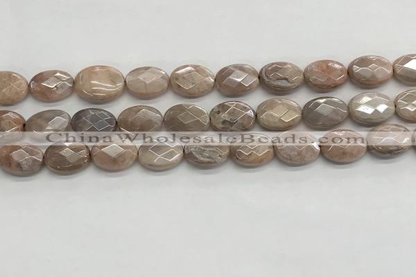 CMS1800 15.5 inches 12*16mm faceted oval AB-color moonstone beads