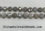 CMS1820 15.5 inches 16mm faceted coin AB-color moonstone beads