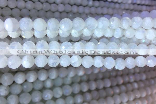 CMS1860 15.5 inches 6mm faceted round white moonstone gemstone beads