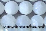 CMS1861 15.5 inches 8mm faceted round white moonstone gemstone beads