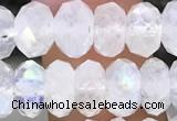 CMS1868 15.5 inches 5*8mm faceted rondelle white moonstone beads