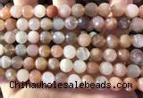 CMS1892 15.5 inches 8mm faceted round rainbow moonstone beads