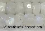 CMS1911 15.5 inches 5*8mm faceted rondelle white moonstone beads