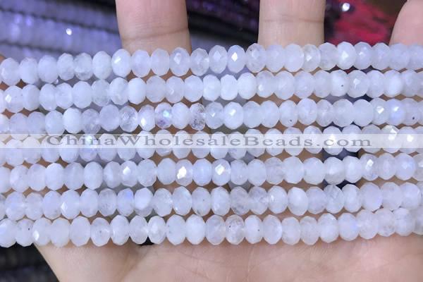 CMS1925 15.5 inches 4*6mm faceted rondelle white moonstone beads